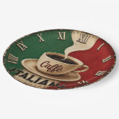 Italian Coffee Vintage Café Espresso Kitchen Gift ペーパープレート (アングル)