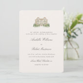 Italian Countryside Elegant Wedding Invitation 招待状 (スタンド正面)