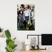 Italian Cyclist Luigi Ganna Victory Flowers ポスター (ホームオフィス)