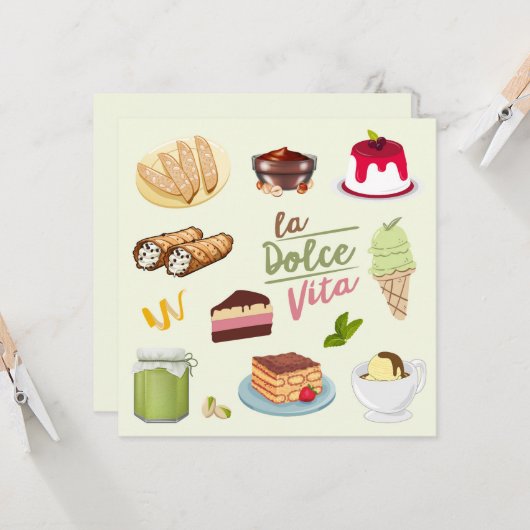 Italian Desserts Sweets カード (正面/裏面インサイチュ)
