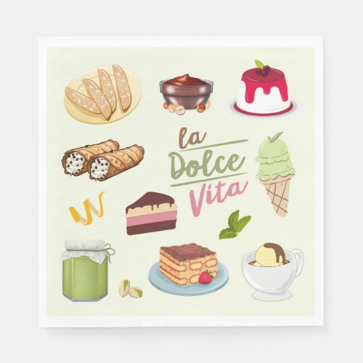 Italian Desserts Sweets スタンダードランチョンナプキン (正面)
