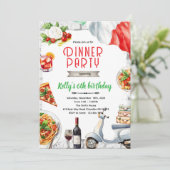 Italian Dinner birthday party Invitation 招待状 (スタンド正面)