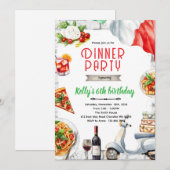 Italian Dinner birthday party Invitation 招待状 (正面/裏面)