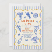 Italian Dinner La Dolce Vita Birthday  Invitation  招待状 (正面)