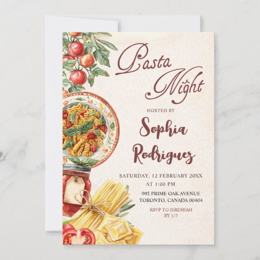 Italian Dinner Party Invitation 招待状 (正面)