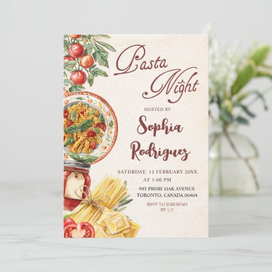 Italian Dinner Party Invitation 招待状 (スタンド正面)