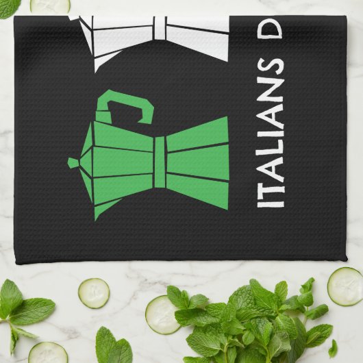 Italian do it better Moka Pot Coffee humor キッチンタオル (折り畳み)