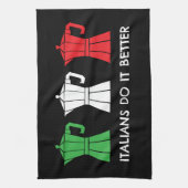 Italian do it better Moka Pot Coffee humor キッチンタオル (縦)