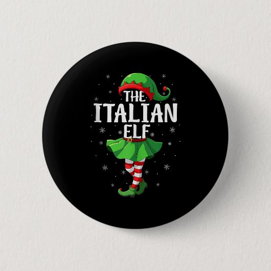 Italian Elf Christmas Girls Women Elf Squad Xmas F 缶バッジ (正面)