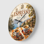 Italian Espresso Coffee ラージ壁時計 (傾斜)
