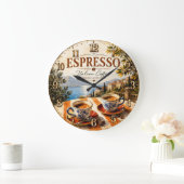 Italian Espresso Coffee ラージ壁時計 (ホーム)