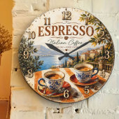 Italian Espresso Coffee ラージ壁時計