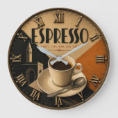 Italian Espresso Coffee Bar Decor ラージ壁時計 (正面)