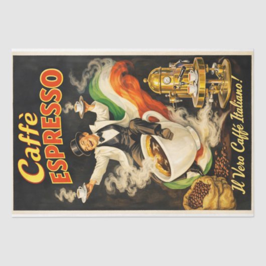 Italian Espresso Coffee Poster Decoupage 薄葉紙 (正面)