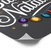 Italian Family Christmas Lights Red Santa Hat Buon ポスター (角)