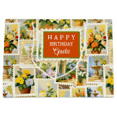 Italian Festive Pattern Gift Bag ラージペーパーバッグ (正面)