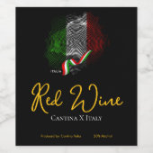 Italian flag ワインラベル (シングルラベル)