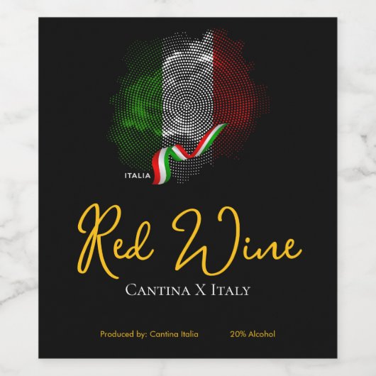 Italian flag ワインラベル (シングルラベル)