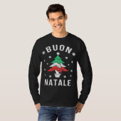 Italian Flag Christmas Tree Buon Natale Tシャツ (正面フル)