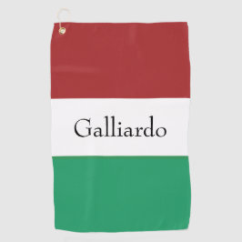 Italian Flag Colors Surname Name Custom  ゴルフタオル