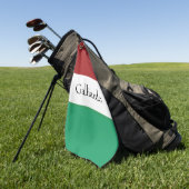 Italian Flag Colors Surname Name Custom  ゴルフタオル (グリーン)