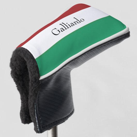 Italian Flag Colors Surname Name Custom  ゴルフヘッドカバー (3/4 正面)