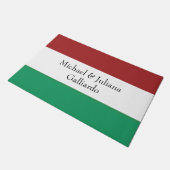Italian Flag Colors Surname Name Custom  ドアマット (アングル)