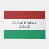 Italian Flag Colors Surname Name Custom  ドアマット (正面)