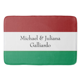 Italian Flag Colors Surname Name Custom  バスマット