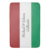 Italian Flag Colors Surname Name Custom  バスマット (正面縦)