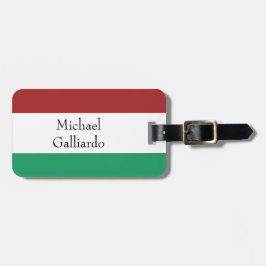 Italian Flag Colors Surname Name Custom  ラゲッジタグ