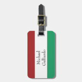 Italian Flag Colors Surname Name Custom  ラゲッジタグ (正面縦)