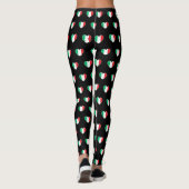 Italian Flag Heart All-Over Print Black Leggings レギンス (裏面)