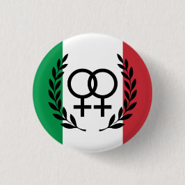 Italian Flag Lesbian Pride Pin with laurel wreath 缶バッジ