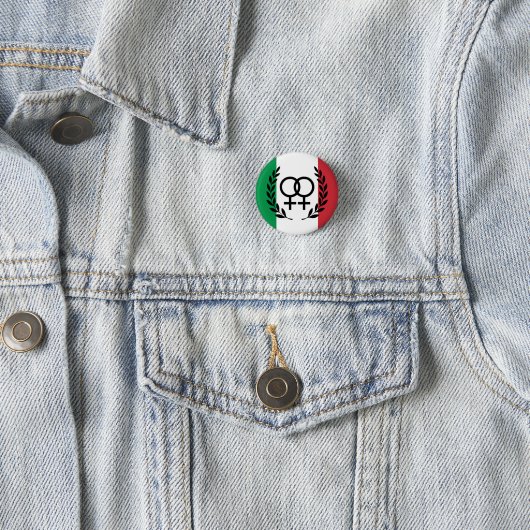 Italian Flag Lesbian Pride Pin with laurel wreath 缶バッジ (インサイチュ)