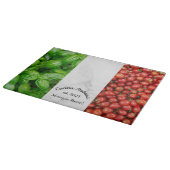 Italian Flag of Basil, Marble, and Tomatoes カッティングボード (角)