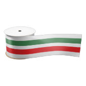 Italian Flag Stripes on White サテンリボン (リール)