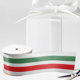 Italian Flag Stripes on White サテンリボン