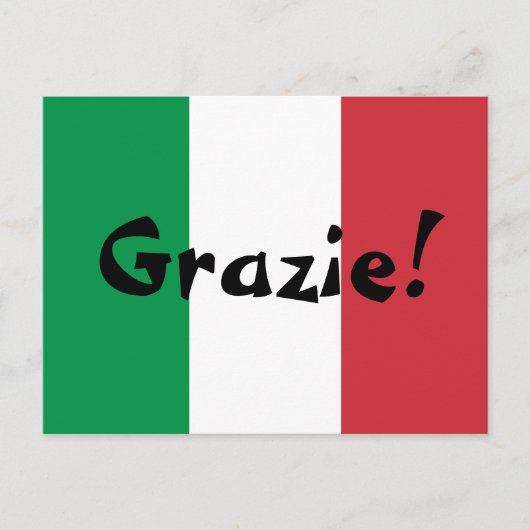 Italian Flag Thank You ポストカード (正面)