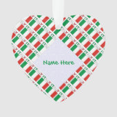 Italian Flag Tiled Personalized Heritage Design オーナメント (正面)