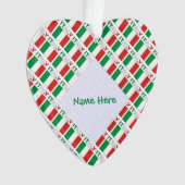 Italian Flag Tiled Personalized Heritage Design オーナメント (正面)