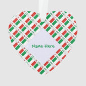 Italian Flag Tiled Personalized Heritage Design オーナメント (裏面)