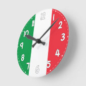 Italian Flag Wall Clock - Flag of Italy ラウンド壁時計 (傾斜)