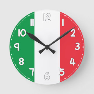 Italian Flag Wall Clock - Flag of Italy ラウンド壁時計