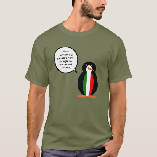 Italian Flag Wildlife Penguin Personalized Gift Tシャツ (正面)