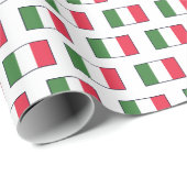 Italian Flags Repeat on White ラッピングペーパー (ロールコーナー)