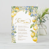 Italian Floral Lemon Ciao To Miss Bridal Shower 招待状 (スタンド正面)