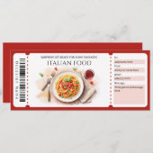 Italian Food Gift Certificate 招待状 (正面/裏面)