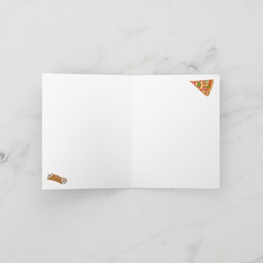 Italian Food Pizza Pasta Tiramisu Pattern カード (内部)