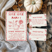 Italian Food Slice Slice Baby Pizza Baby Shower 招待状